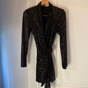 Zara XS black sequin dress